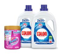 Colon Gel Activo Detergente Lavadora 90 lavados + Vanish Oxi Action Advance Quitamanchas 400g Polvo Pink Ropa Color