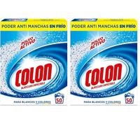 Colon Polvo Activo - Detergente para lavadora, adecuado para ropa blanca y de color 50 dosis - 3250gr (Paquete de 2)
