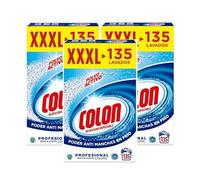 Colon Polvo Activo - Detergente para lavadora, adecuado para ropa blanca y de color, formato polvo - 135 dosis, 7.037 kg Paquete de 3, 390 Dosis