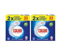 Colon Polvo Activo - Detergente para lavadora, adecuado para ropa blanca y de color, formato polvo -Pack 2x 33 dosis