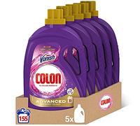 Colon Vanish Advanced - Detergente para lavadora con quitamanchas, adecuado para Ropa Blanca y de Color, Formato Gel - Pack de 5, 1.55 l Paquete de 5, 155 Dosis