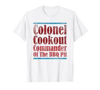 Colonel Cookout Commander Of The BBQ Pit Barbacoa ahumador Camiseta