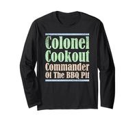 Colonel Cookout Commander Of The BBQ Pit Barbacoa ahumador Manga Larga