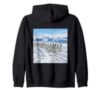 Colonia de pingüinos Caminando Hielo Antártico Escena de Vida Silvestre Sudadera con Capucha