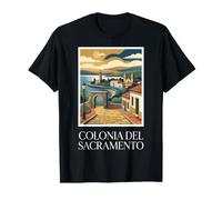 Colonia del Sacramento Uruguay Histórico Frente al Mar Arte Retro Camiseta