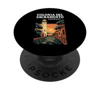Colonia del Sacramento Uruguay Viaje Colonial Vintage PopSockets PopGrip Adhesivo