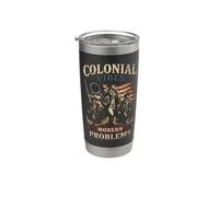 Colonial Vibes Modern Problems Grafica Vintage Vaso térmico de acero inoxidable de doble pared