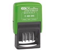 Colop 127788 Printer S260 Green Line, fecha Alemán y texto "BEZAHLT con zweifarbigem Huella