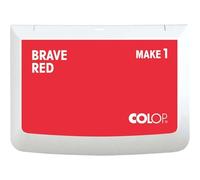 COLOP Cojín de sello MAKE 1 brave rojo, 50 x 90 mm | Almohadilla de tinta a base de agua, de secado rápido para sellos de madera y sellos creativos, bricolaje y oficina