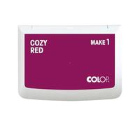COLOP Cojín de sello MAKE 1 cozy rojo, 50 x 90 mm | Almohadilla de tinta a base de agua, de secado rápido para sellos de madera y sellos creativos, bricolaje y oficina