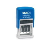 COLOP Date Stamp Mini Date S160 with Text Scanned Print Blue/Red