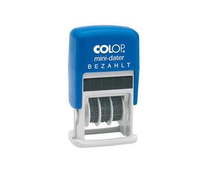 Colop MiniDater S160/L2 de 5 x 25 mm, cojín de 4 mm rojo y azul de pago