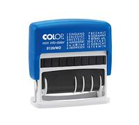 Colop S120/WD - Sello fechador con texto (altura de las cifras: 4 mm, 12 palabras en alemán, tinta roja o azul)