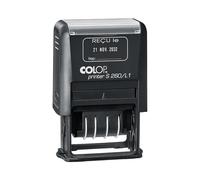 COLOP Sello de fecha Printer S 260/L1 con texto "RECU le", idioma: francés (D01), color de impresión: azul/rojo