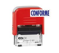 COLOP - Sello para Oficina, Empresas y Comercios con Texto CONFORME | con Tamaño de Impresión 14 x 38 cm | Incluye Una Almohadilla de Tinta E/20 en Color Azul
