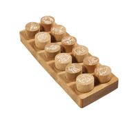 COLOP Woodies Set de sellos de madera «Animales exóticos» con 12 motivos, sellos identificativos y motivadores de madera de haya, tamaño de la impresión: Ø 29 mm, cuadrado