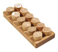 COLOP Woodies Wooden Stamp Set "Motivation" with 12 Motifs, Recognition and Moti