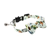 Coloque de Gato Bowtie Bell Nylon Kitten Breakway Breakaway Bickle Bouse Bowlet Boest Tie Patrón de Dinosaurio Colorido Suave en la Piel para Fiestas y Festivales de Mascotas 28 cm