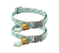 Coloque De Gato: Collar De Cuello De Gato, Collar De Gatito con Etiqueta De Nombre, Captura De Ruptura De Gatito De 2X Cachorros con Hebilla Y Campana, Cómodos Suministros De Mascotas Ajustables para