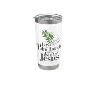 Coloque una rama de palma a los pies de Jesús Diseño tipográfico Vaso térmico de acero inoxidable de doble pared