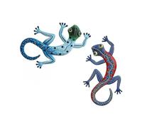 (color 1)2 Pack Gecko Wall Decoration Lizard Art Ornament Hanging For Garden Porchred+blue