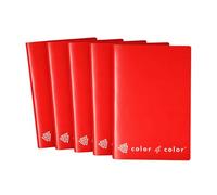 color 4 color - Cuadernos Maxi formato A4 (21 cm x 29,7 cm) | 20 + 1 hojas | Páginas 80 + 4 | Papel 80 g/m² | Cuaderno escolar primario medio superior | Tapa monocolor (5, rojo, A)