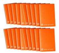 color 4 color - Cuadernos Maxi formato A4 (21 cm x 29,7 cm) | 20 + 1 hojas | Páginas 80 + 4 | Papel 80 g/m² | Cuaderno escolar primario medio superior | Tapa monocromática (20, naranja, A)