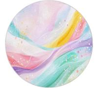 Color Alfombra Salon Redonda 160 cm, Geometría Curvas patrón Alfombra Lavable Lavadora Alfombras Dormitorio, Fantasía Alfombras Comedor Antideslizante para Cocina Halls Balcón