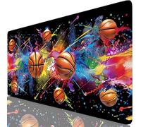 Color Alfombrilla Ratón XXL 700x300x3mm Mouse Pad Grande Gaming Baloncesto Alfombrilla Escritorio con Base Antideslizante, Resiste Salpicaduras, Bordes Cosidos Mousepad para Oficina y Familia Y8-352