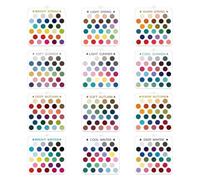 Color Analysis Kit - 2.4 Inch Selection Cards | Acrylic Palette Tool - Seasonal Wardrobe Matcher - Portable Twelve Piece Set for Clothing Coordination Is Ideal for Studio Makeup Shopping