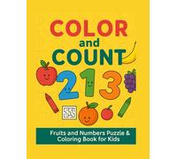 Color and count: Fruit and number puzzle coloring book