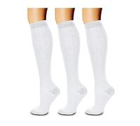 Color And Pairs Tn The Winter Classic Calcetines de algodón 3 Spring Thin Calcetines de rayas para mujer Sudor y Tacones, blanco, Talla única