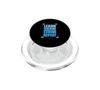 Color Azul Aprender Crecer Evolucionar Repetir Gráfico PopSockets PopGrip para MagSafe