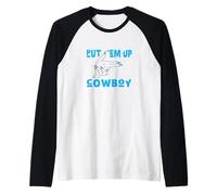 Color Azul Put 'em Up Cowboy Blue Graphic Camiseta Manga Raglan