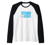 Color Azul Stand On Business Blue Graphic Camiseta Manga Raglan