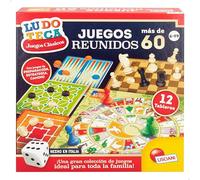 Color Baby Lisciani - Pack 60 Juegos Reunidos, 6 tableros multijuego, 2 Dados, Juego de la oca, Backgammon, 1 a 4 Jugadores, Juegos de Mesa, Juguete Educativo, Juguetes niños 6 años, 47639