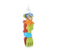 Color Baby Set de Palas de Playa: Pala, Rastrillo y 4 Moldes de Arena de 39 cm, Modelos Surtidos en Verde y Azul, para niños de 18 meses