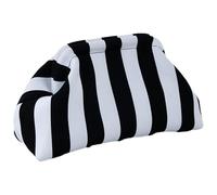 Color Block Clutch Purse - Woven Nylon Poliéster Handbag | Compact Summer Bag - Kiss Lock Closure Stripe Design - Women's Dumpling Tote Casual Beach Evening Gift Wedding Accessory, Blanco y negro, Se