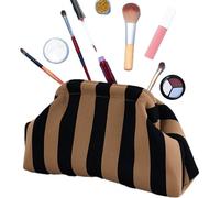Color Block Clutch Purse - Woven Nylon Poliéster Handbag | Compact Summer Bag - Kiss Lock Closure Stripe Design - Women's Dumpling Tote Casual Beach Evening Gift Wedding Accessory