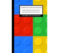 Color Block Composition Notebook: A Lined and Grid Notebook with Building Block Style Cover
