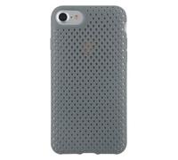 Color Block Funda para iPhone SE/8/7/6S/6 Semirígida Microperforada, Gris