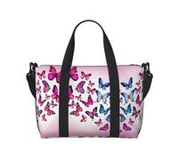 Color Butterfly - Bolsa de gimnasio grande de 16 pulgadas, ligera, para viajes, deportes, bolsa de hospital para mamá, Black, Talla única