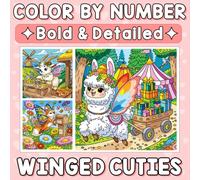 Color By Number Bold & Detailed Winged Cuties: A Relaxing Escape into Dreamy Fairy Animals and Enchanted Moments