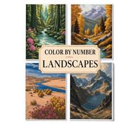 Color by Number: Relaxing Landscapes in Three Difficulty Levels: 30 Landscape Illustrations | Paint by Numbers Coloring Book | Stress Relief | Color ... idea (Coloria Color by Number Collection)