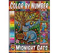 Color by Number Vol. 23 - Midnight Cats: Enchanted Halloween Edition - 20 Pages in Diverse Art Styles - Mystical Felines Under The Haunted Moonlight (Premium Print: Diverse Art Styles)