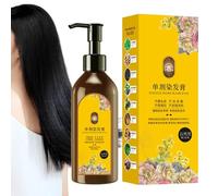 Color Cabello - 210ml Nutritiva Coloración Vegetal | Crema Champú Tinte Extracto Floral | Duradero Con Negro Natural, Marrón Oscuro, Castaño Gris Cobertura Hombres Mujeres, No-D
