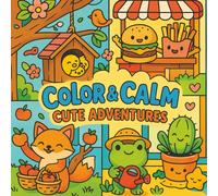 Color & Calm: Cute Adventures - A Whimsical Kawaii Coloring Book for All Ages: Adorable and Relaxing Coloring Pages Featuring Animals, Snacks, Gardens, and Magical Scenes