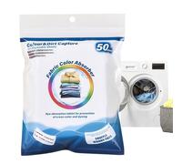 Color Catcher Laundry Sheets - 50pcs Dye Guard Sheets for Washer | Color Absorbing Grabber for Clothes Quilt Garments Bedding, Travel Laundry, Home Washing, Dorm Room Necessary