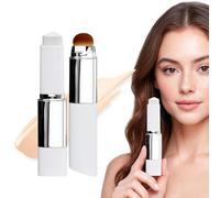 Color Changing Foundation Stick, 2 in 1 Color Changing Foundation Stick with Brush, Dewy Finish Base Makeup,Cover Cream Stick Foundation, Portable for Daily Use (#02 Light Skin Tone)