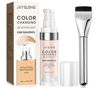 Color Changing Primer, Color Changing Foundation Liquid with 1 Brushes,Face Primer Base de Maquillaje 30 ml,Base Maquillaje La base varía según el tono de la piel